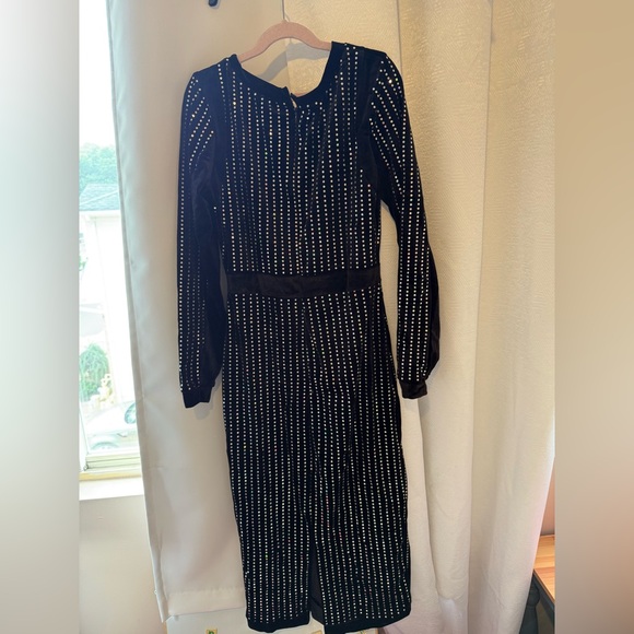 CBR Black and White Striped Long Sleeve Dress - Picture 1 of 8